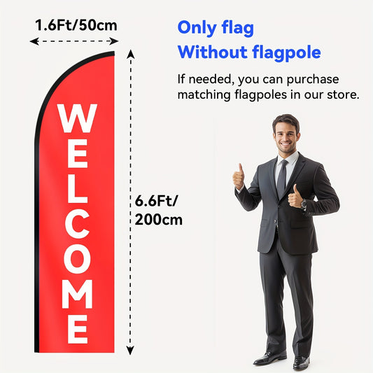 WOANIXY Welcome Feather Flag - 1.6x6.6ft