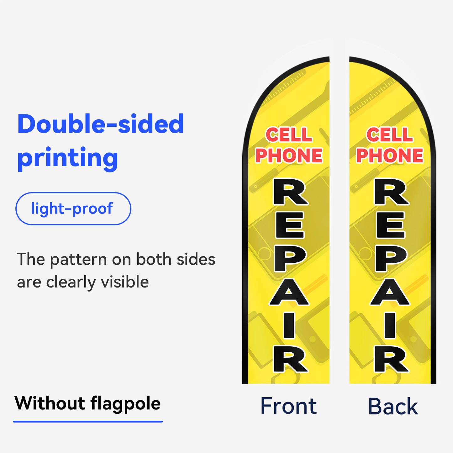 WOANIXY cell phone repair Feather Flag, 1.6x6.6ft