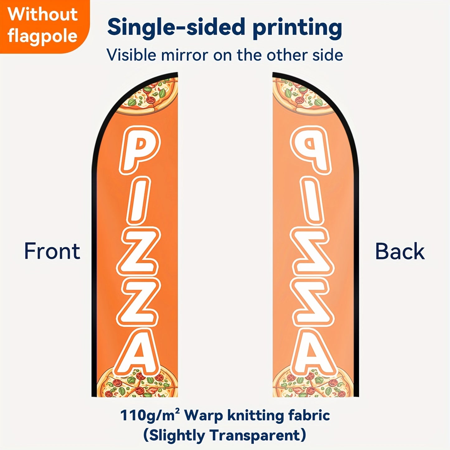 1pc Pizza Feather Flag, Office Store Sign, 50x200cm, Double Single Sided Polyester Banner, Pizza Shop Business Display, Flag Only No Pole