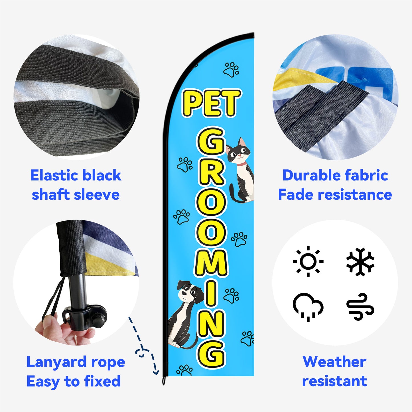 Pet grooming Feather Flag