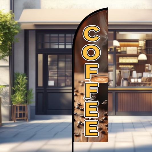 Coffee Feather Flag