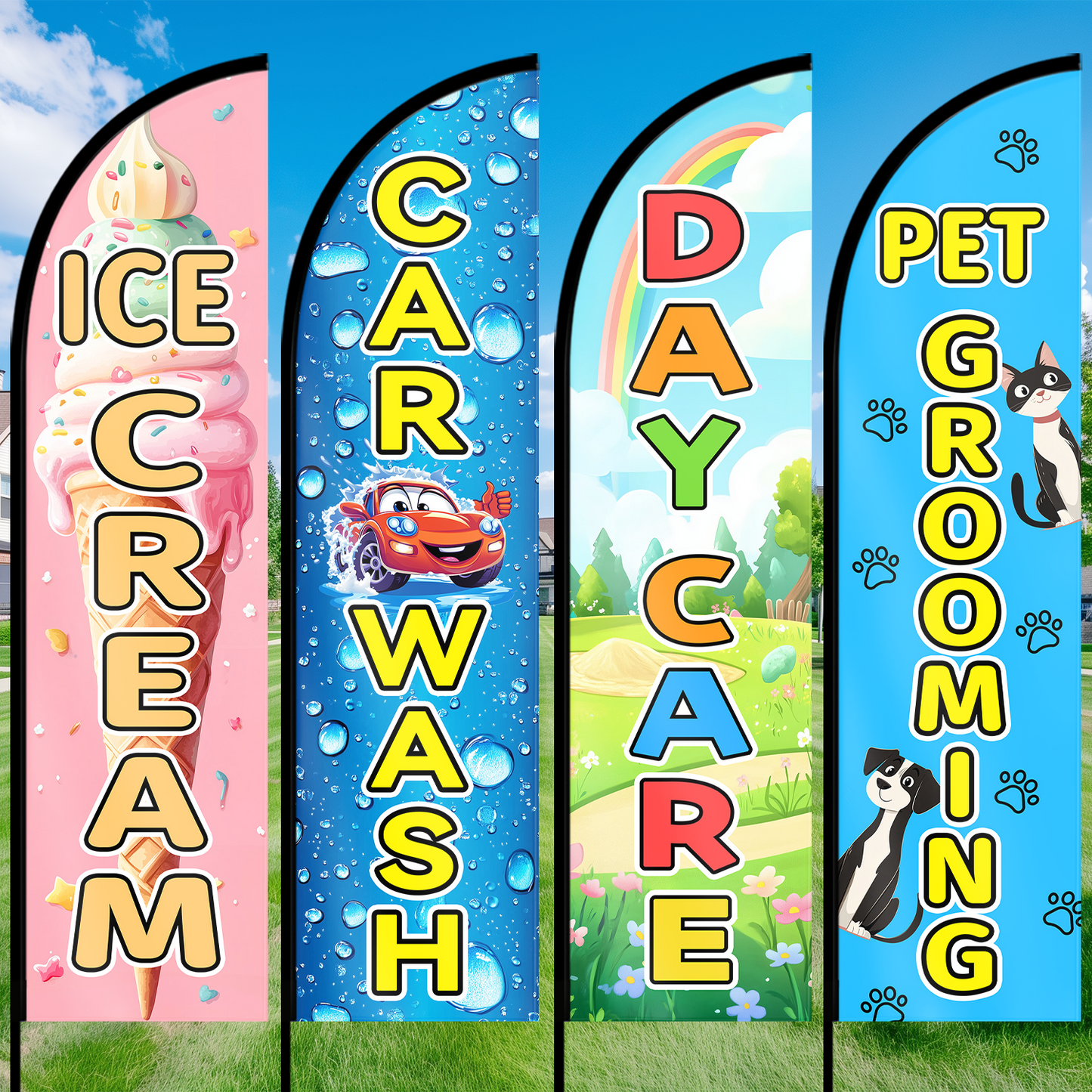 Custom Feather Flag with Pole Kit