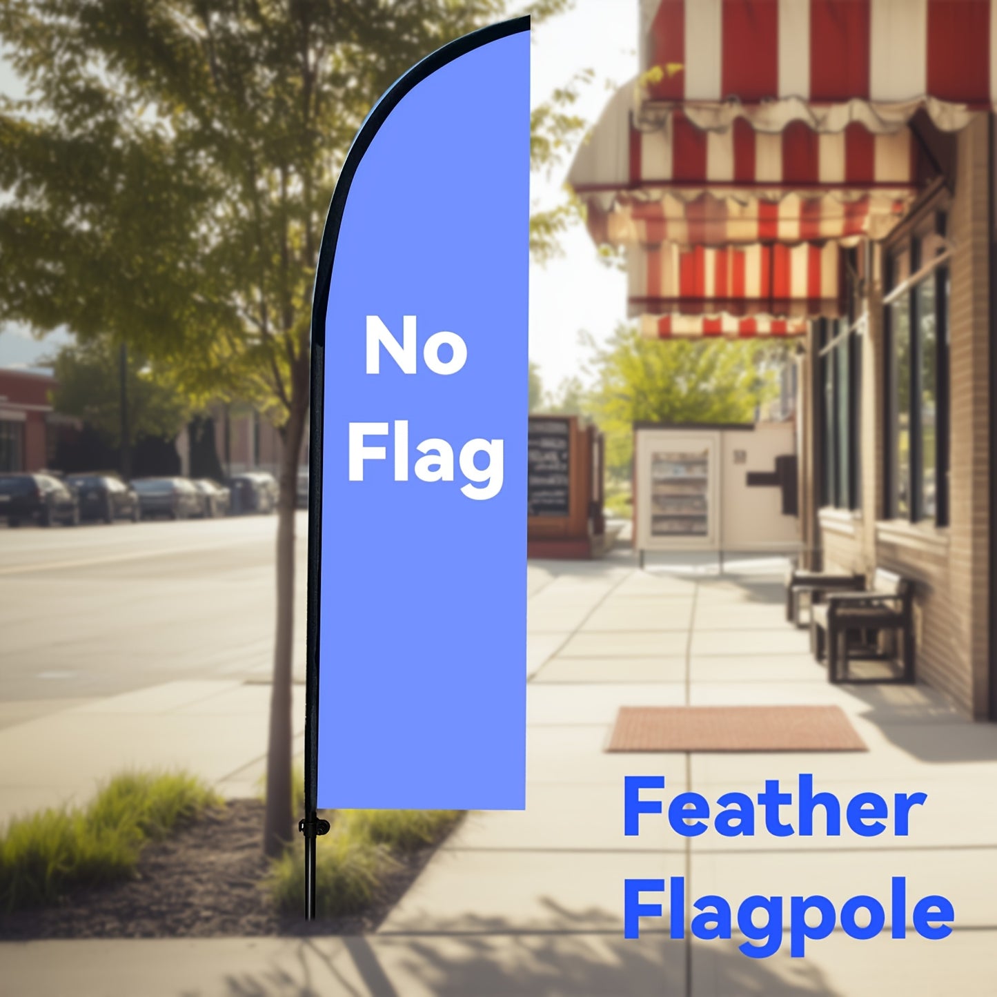 1pc Feather Flagpole, Banner Flagpole, Lightweight Flagpole Kit, Aluminum Material, Fits 48.77x201.17cm or Smaller Flags, Outdor Advertising Flag Pole, Suitable for Multiple Scenarios (No Flag)