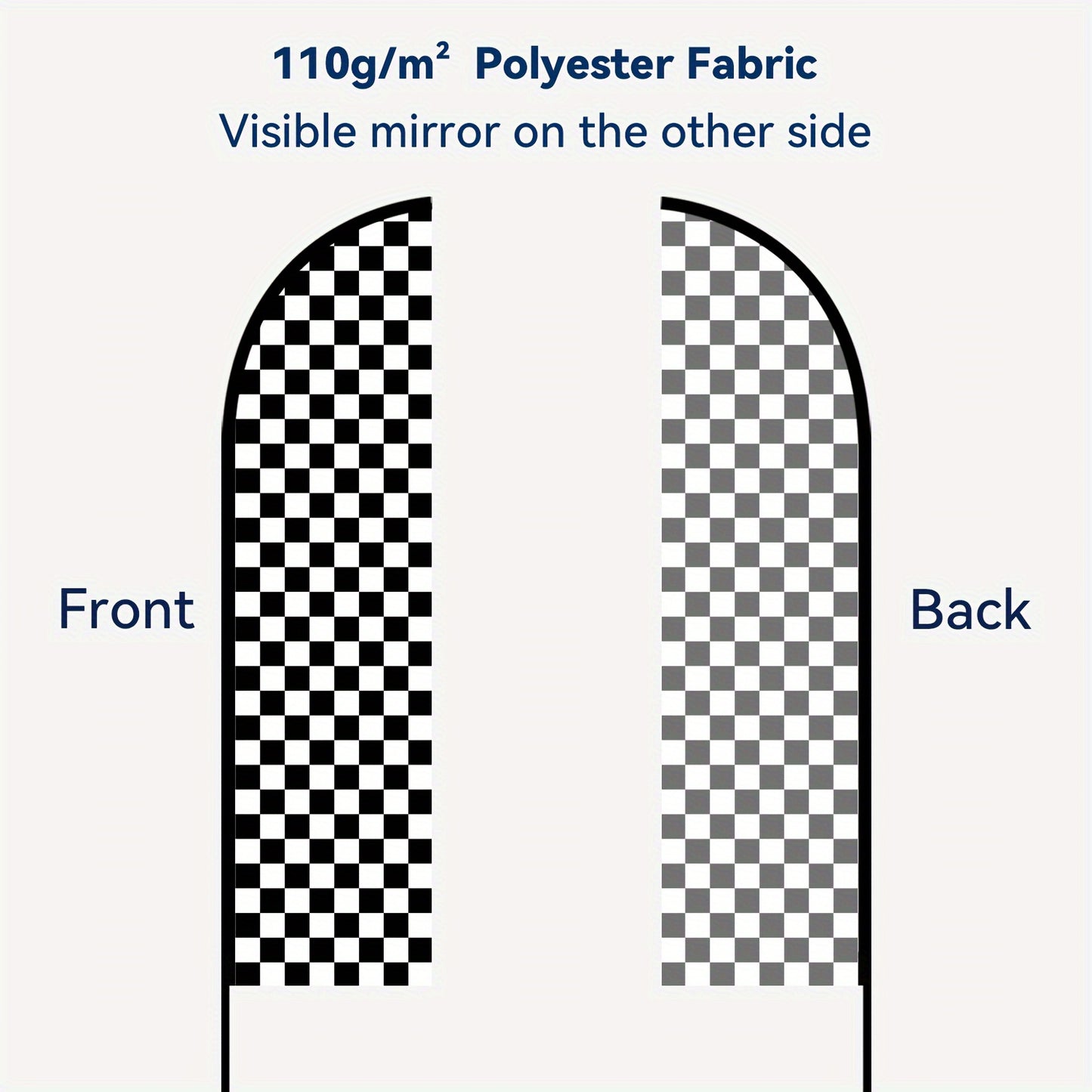 1pc Chic Black & White Checkered Feather Flag - Durable Polyester Outdoor Banner for Advertising & Decoration, Pole-Mounted Design (Flag Only)