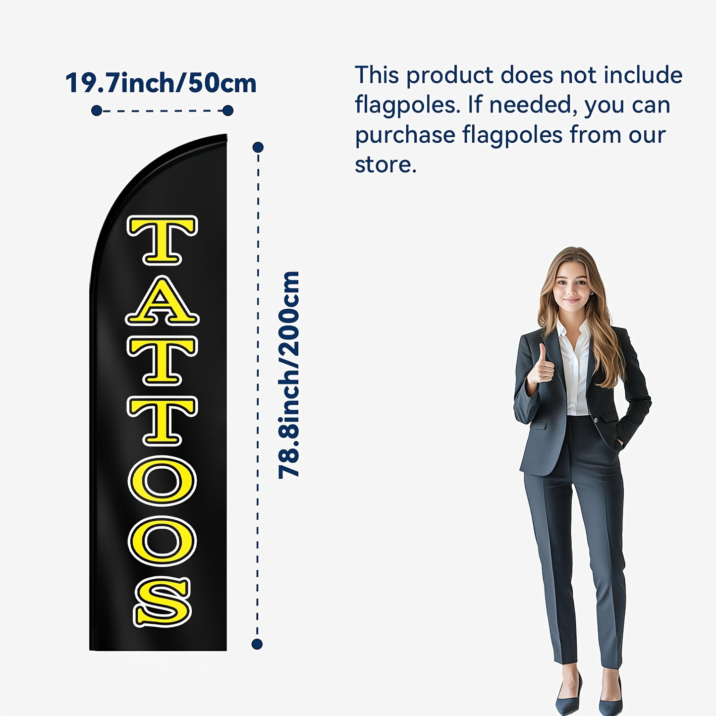 1pc tattoos shop feather flag, Office Store Signboard, shop advertising banner, Flag Sign, double-sided or single-sided high-definition printing, polyester fabric, flag only, excluding flagpole