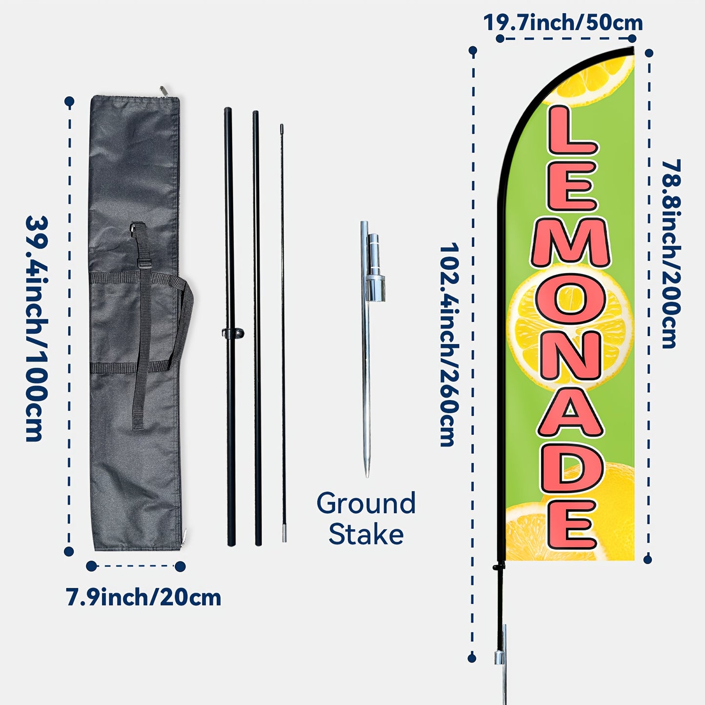 1pc lemon shop flag, lemon shop outdoor flag, shop sign banner advertisement, lemon shop feather flag, suitable for outdoor activity promotion, polyester fabric, only flag, excluding flagpole