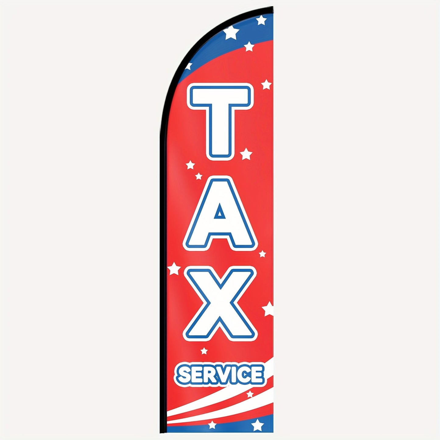 1pc Tax Service Feather Flag, Outdoor Flags, Store Signboard Banner, Suitable for Commercial Advertising Promotions, 48.77x201.17cm, Polyester Fabric, Double or Single sided Printing, Anti fading, Weather resistant. Flag only (excluding flagpole)