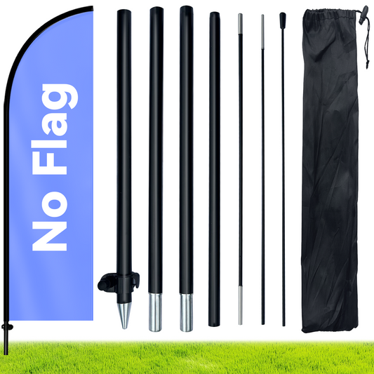 8FT Feather Flag Pole Kit, Fits 1.6x6.6FT / 1.6x6.1FT Feather Flags