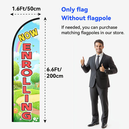 WOANIXY Daycare Enrolling Banner, 1.6x6.6ft