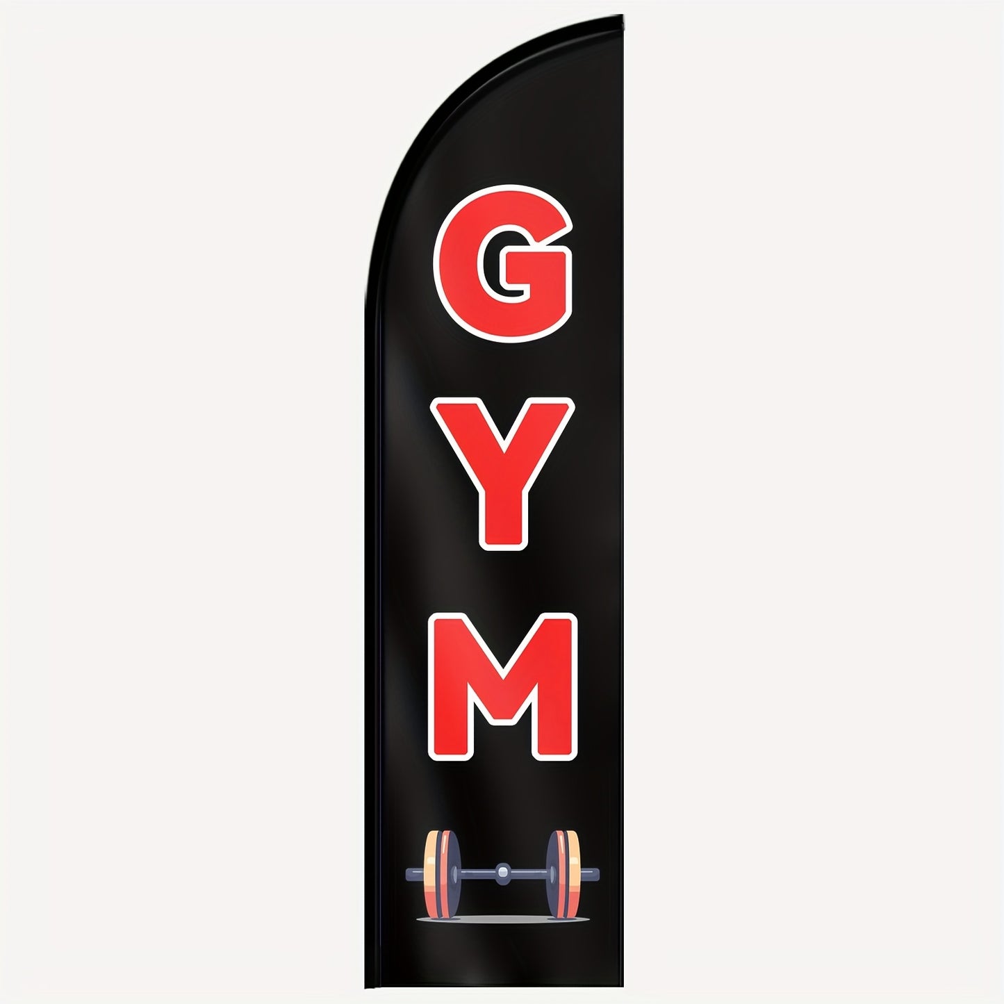 1pc GYM Feather Flag, Outdoor Flags, Store Signboard Banner, Suitable for Commercial Advertising Promotions, 48.77x201.17cm, Polyester Fabric, Double or Single sided Printing, Anti fading, Weather resistant. Flag only (excluding flagpole)