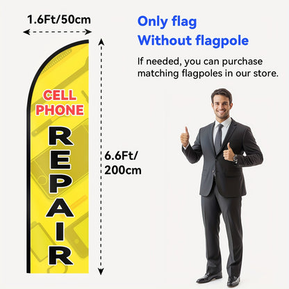 WOANIXY cell phone repair Feather Flag, 1.6x6.6ft