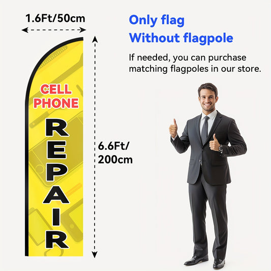 WOANIXY cell phone repair Feather Flag, 1.6x6.6ft