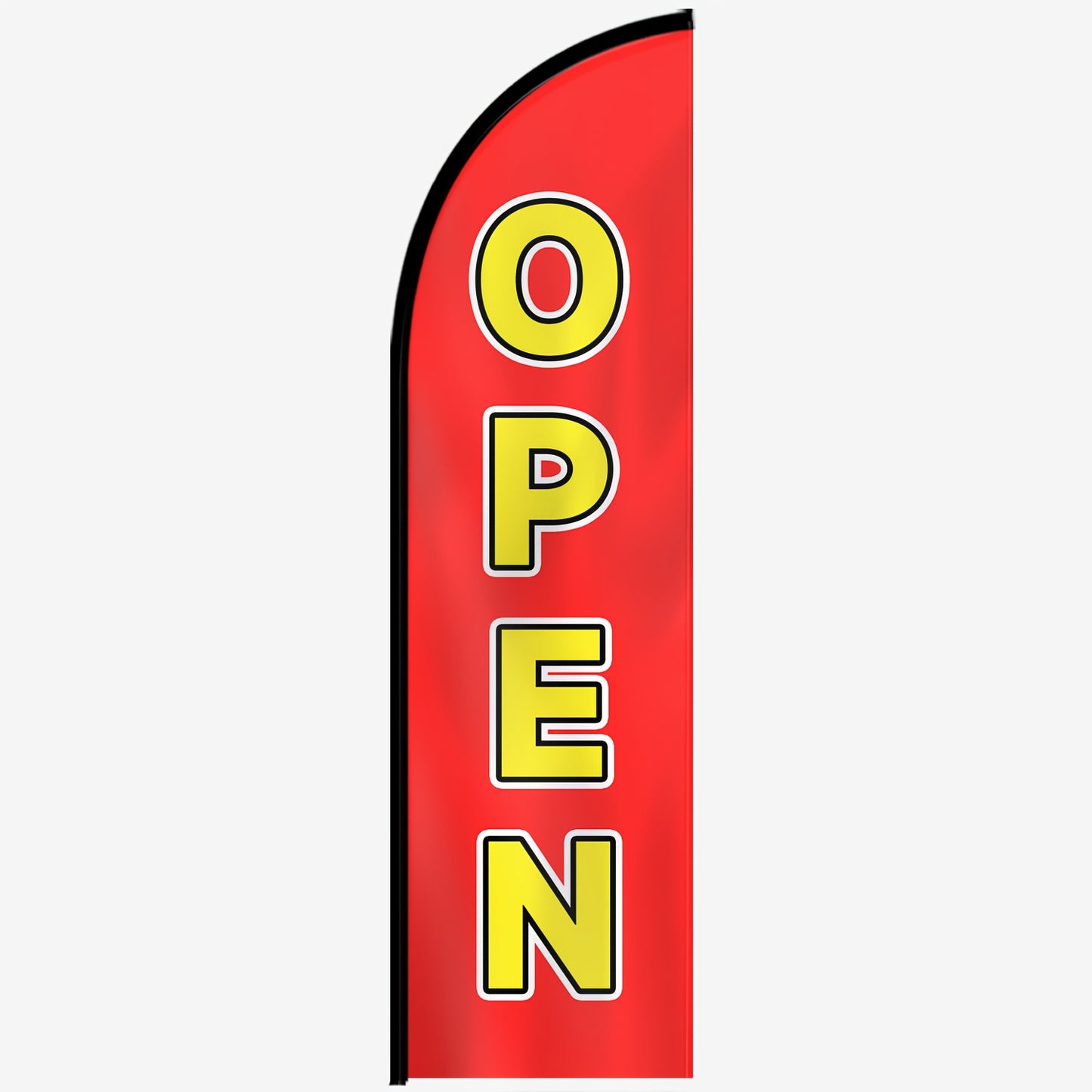 OPEN Feather Flag with Pole Kit, 1.6x6.1ft Swooper Banner, Outdoor Business Sign Flag, Durable Polyester Advertising Flag for Restaurant, Barber Shop, Coffee Shop, Convenience Store
