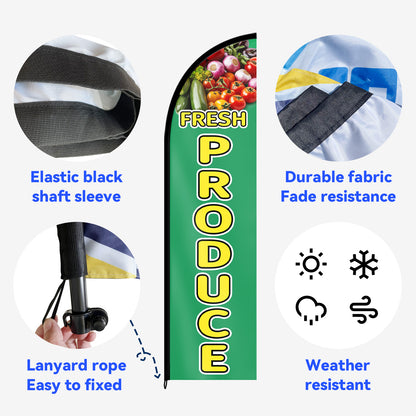 Fresh Produce Feather Flag