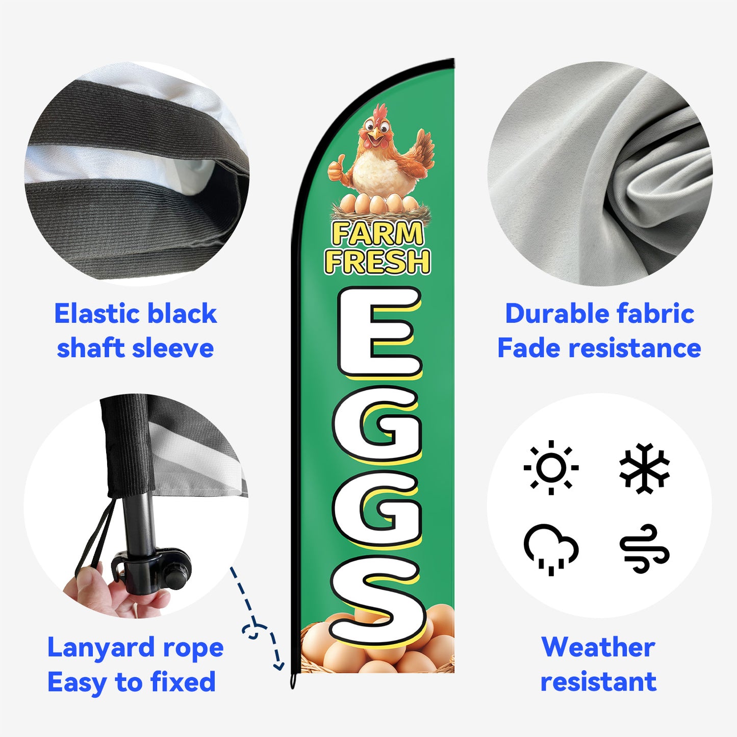 Farm Fresh Eggs Feather Flag
