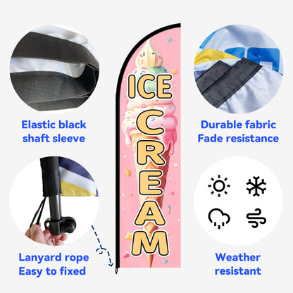 ICE CREAM feather flag