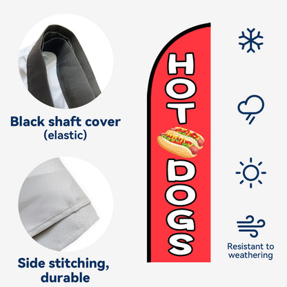 HOT DOGS Feather Flag