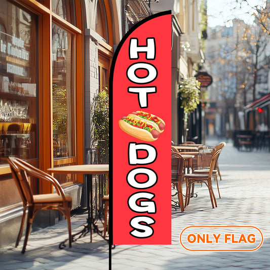 HOT DOGS Feather Flag