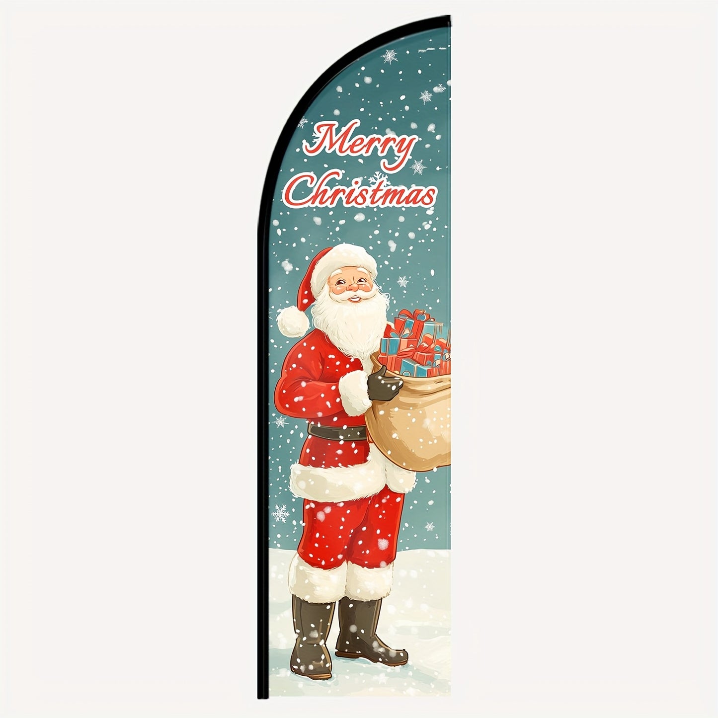 2D Door Banner Festive Christmas Flag, Outdoor Holiday Banner for Shops And Gatherings, Merry Christmas Promotion Sign, Santa Decoration, Cheerful Yard Flag, Available in And Polyester Fabric