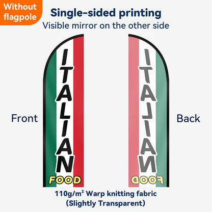 1pc Italian food store flag, Italian food store signboard banner, feather flag, for store advertising promotion decoration, double/single-sided printing, polyester fabric