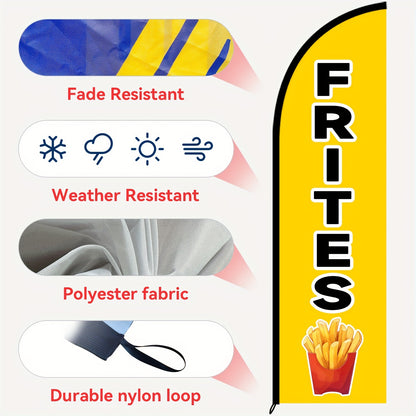 WOANIXY Fries Restaurant Flag, 1.6x6.1ft