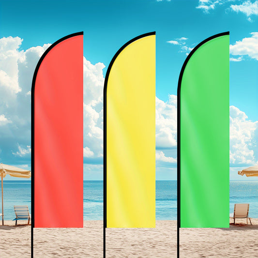 1pc Solid Color Feather Flag, Solid Color Flag Banner, Store Sign Flag, Multiple Colors, for Store Outdoor Advertising Promotion Decorations. Knitted Polyester Fabric, Only Flag, Excluding Flagpole