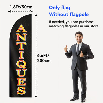 An Shop Feather Flag, Outdoor Banner, Shop Sign Flag for Commercial Advertising Promotions, Measuring 48.77X201.17cm, Made of Polyester Fabric, Available in Double-Sided Or Single-Sided Printing