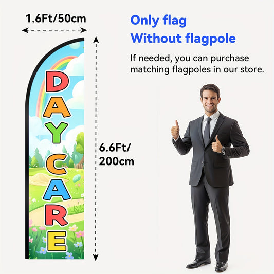 WOANIXY Daycare Enrolling Banner, 1.6x6.6ft