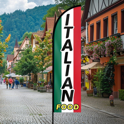 1pc Italian food store flag, Italian food store signboard banner, feather flag, for store advertising promotion decoration, double/single-sided printing, polyester fabric
