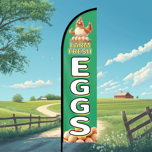 Farm Fresh Eggs Feather Flag