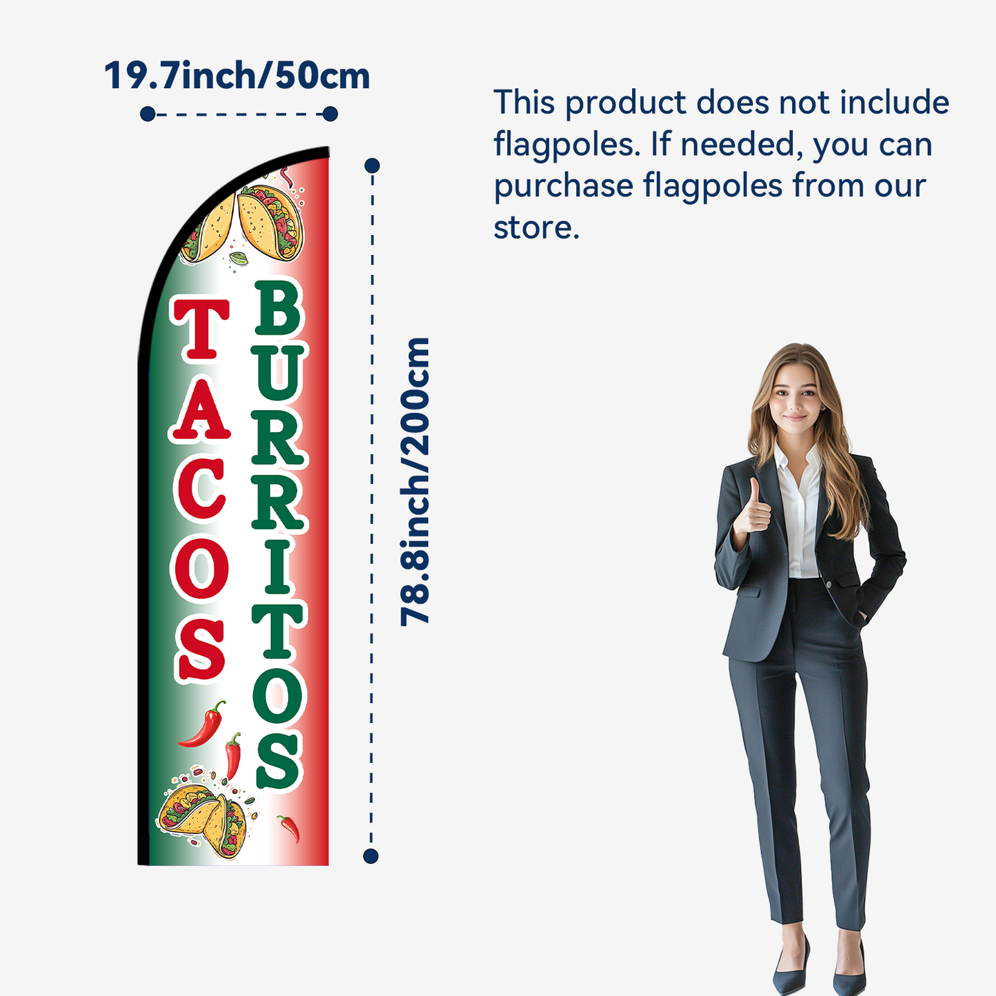 TACOS BURRITOS Feather Flag