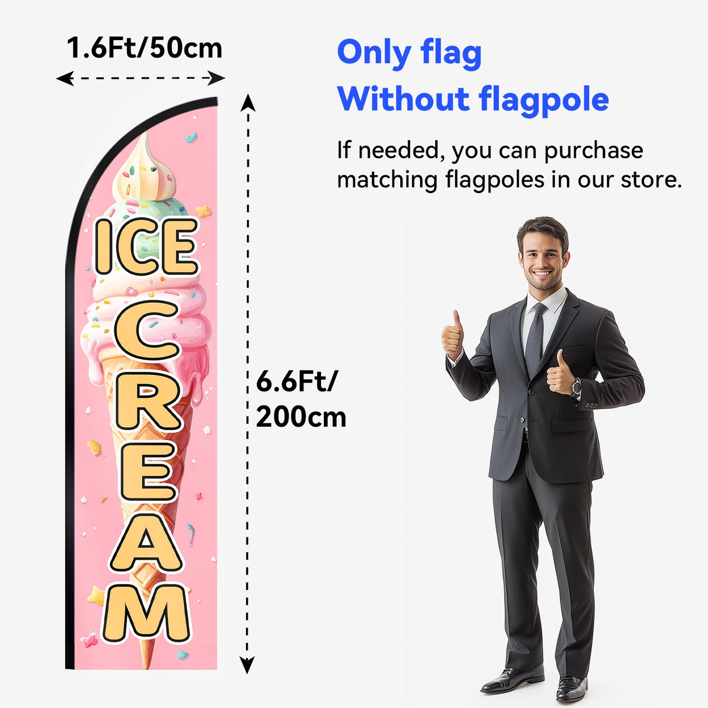 ICE CREAM feather flag
