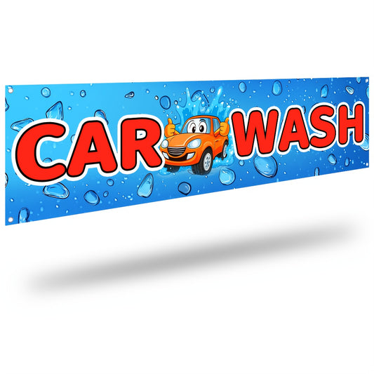 1pc Car Wash Banner, Eye-Catching Outdoor Advertising Sign, Large 184.91x50.04 cm Auto Cleaning Shop Banner, Polyester Fabric, Bright Colors for Garage, Detailing Center, Durable Material with 4 Grommets for Easy Hanging