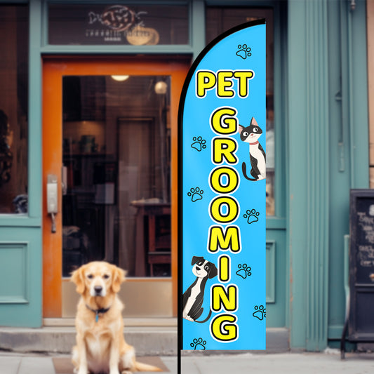 Pet grooming Feather Flag