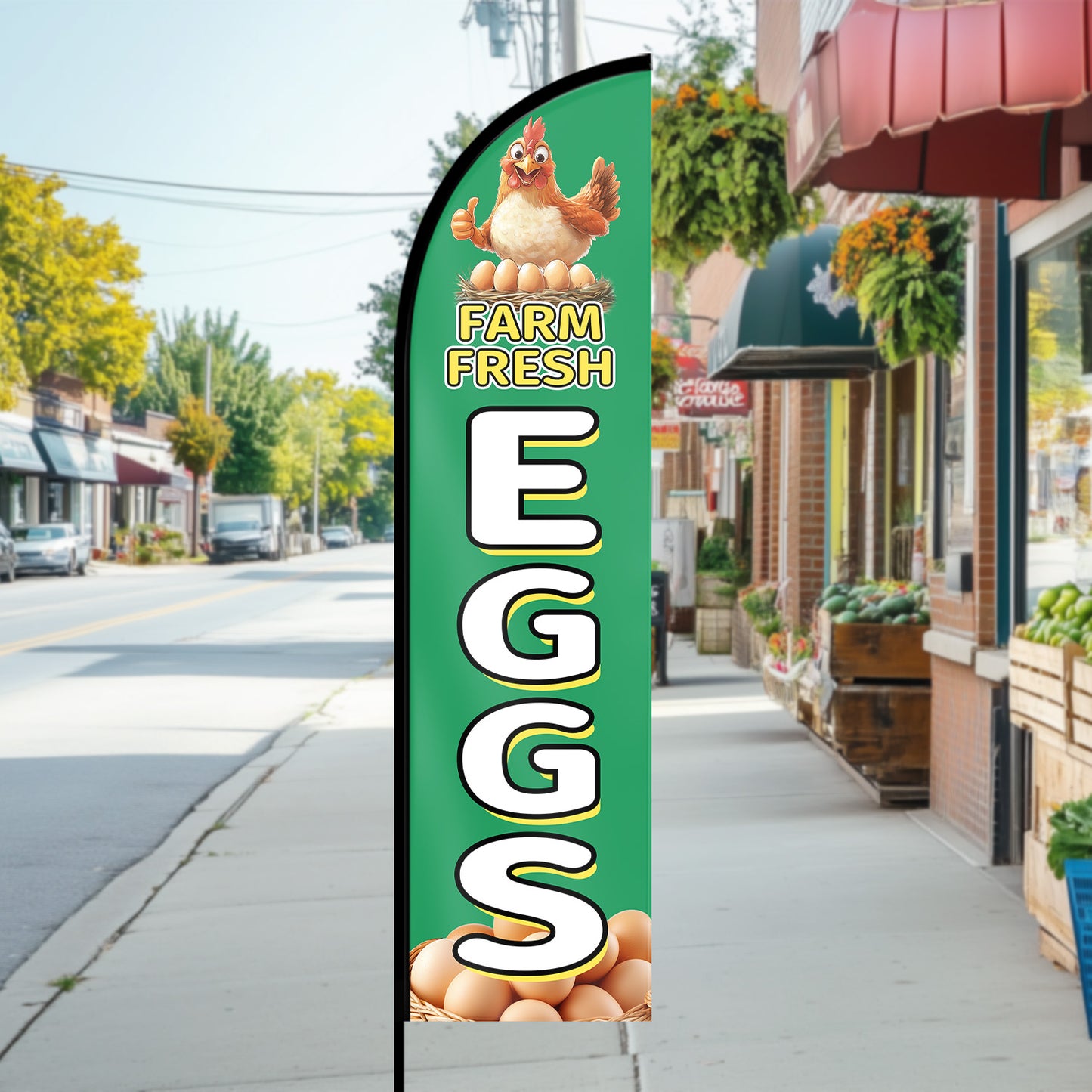 Farm Fresh Eggs Feather Flag