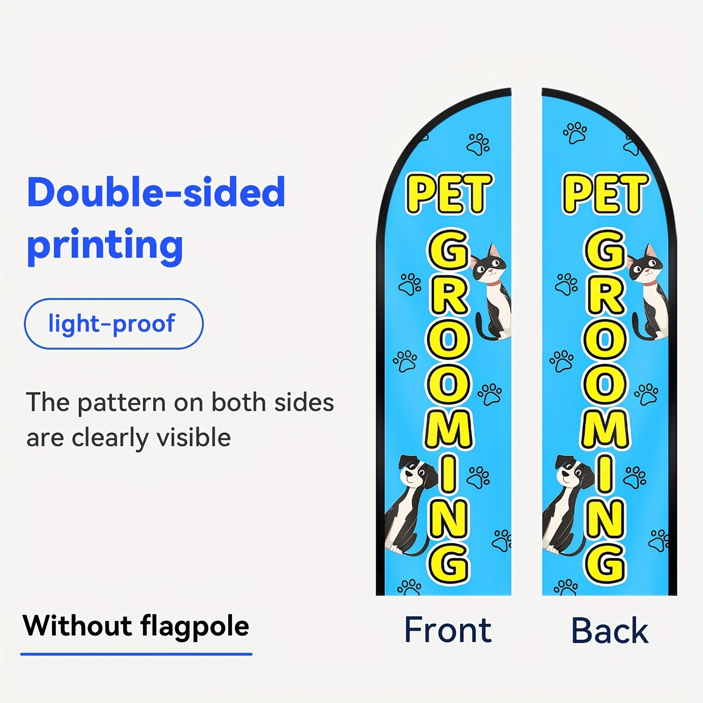 WOANIXY Pet Grooming Feather Flag, 1.6x6.6ft