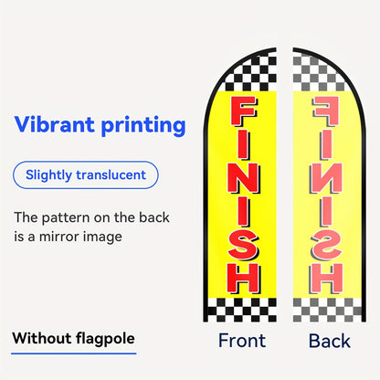 2D Door Banner 1pc START End CHECK-IN Feather Flag, Outdoor Flags, for Commercial Advertising Promotions Banner, 48.77X201.17cm, Polyester Fabric, Fade Resistant, Weather Resistant. Flag Only (Excluding Flagpole)