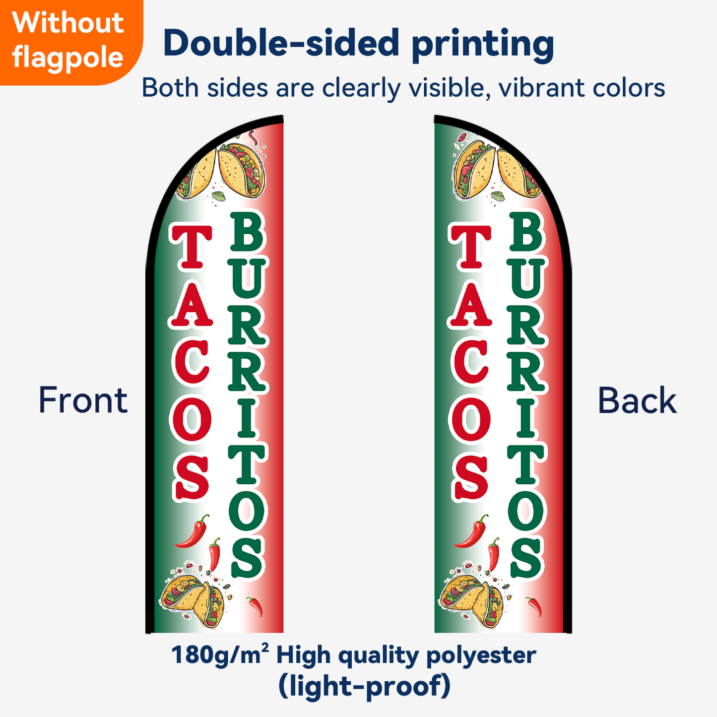 TACOS BURRITOS Feather Flag