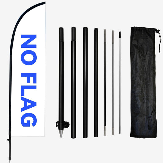 Feather Flag Pole Kit with Ground Spike, Multi Size Banner Pole Kit, Aluminum and Fiberglass Flag Pole, Outdoor Swooper Flag Stand, Easy Setup