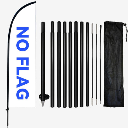 Feather Flag Pole Kit with Ground Spike, Multi Size Banner Pole Kit, Aluminum and Fiberglass Flag Pole, Outdoor Swooper Flag Stand, Easy Setup