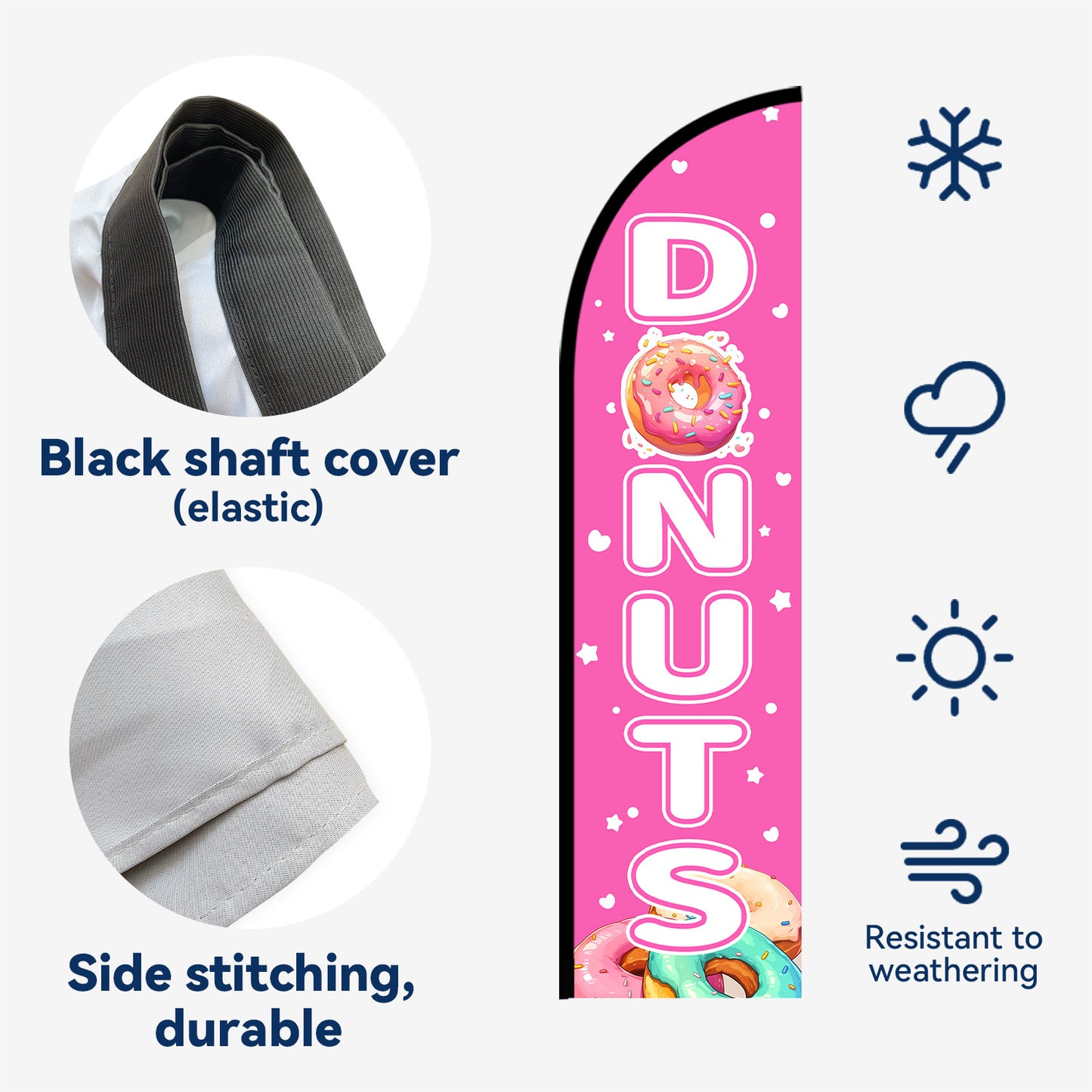 Donuts Feather Flag