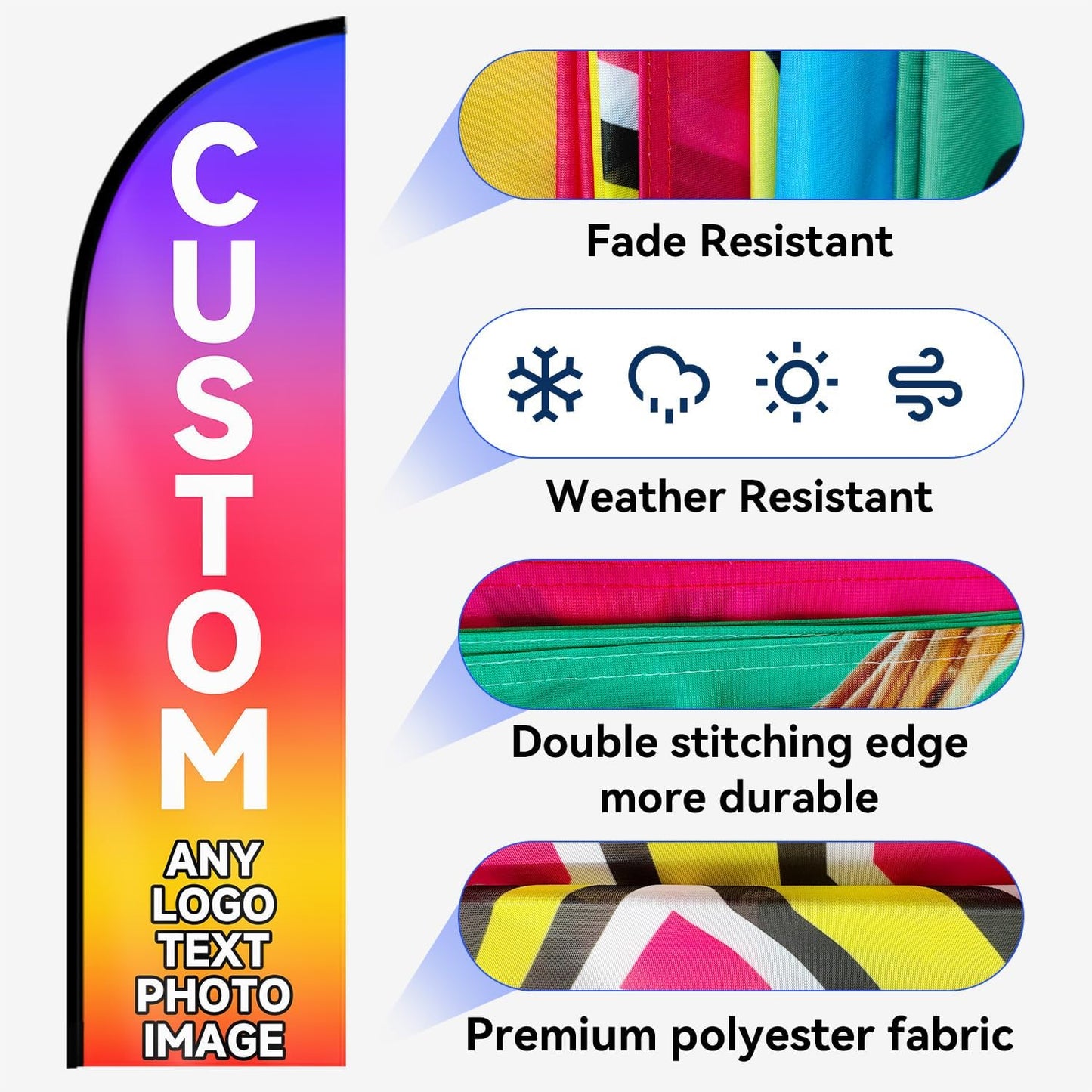 Custom Feather Flag with Pole Kit