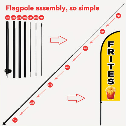 WOANIXY Fries Restaurant Flag, 1.6x6.1ft