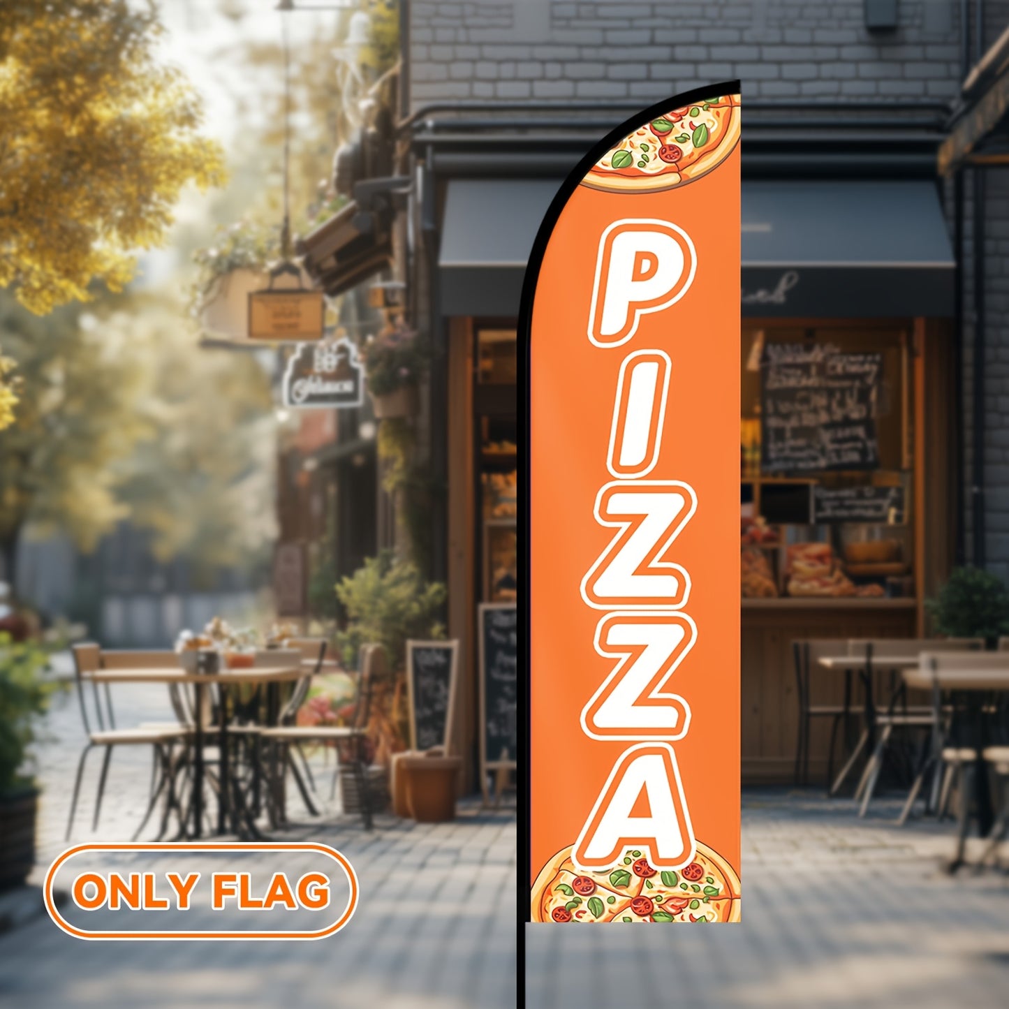 1pc Pizza Feather Flag, Office Store Sign, 50x200cm, Double Single Sided Polyester Banner, Pizza Shop Business Display, Flag Only No Pole