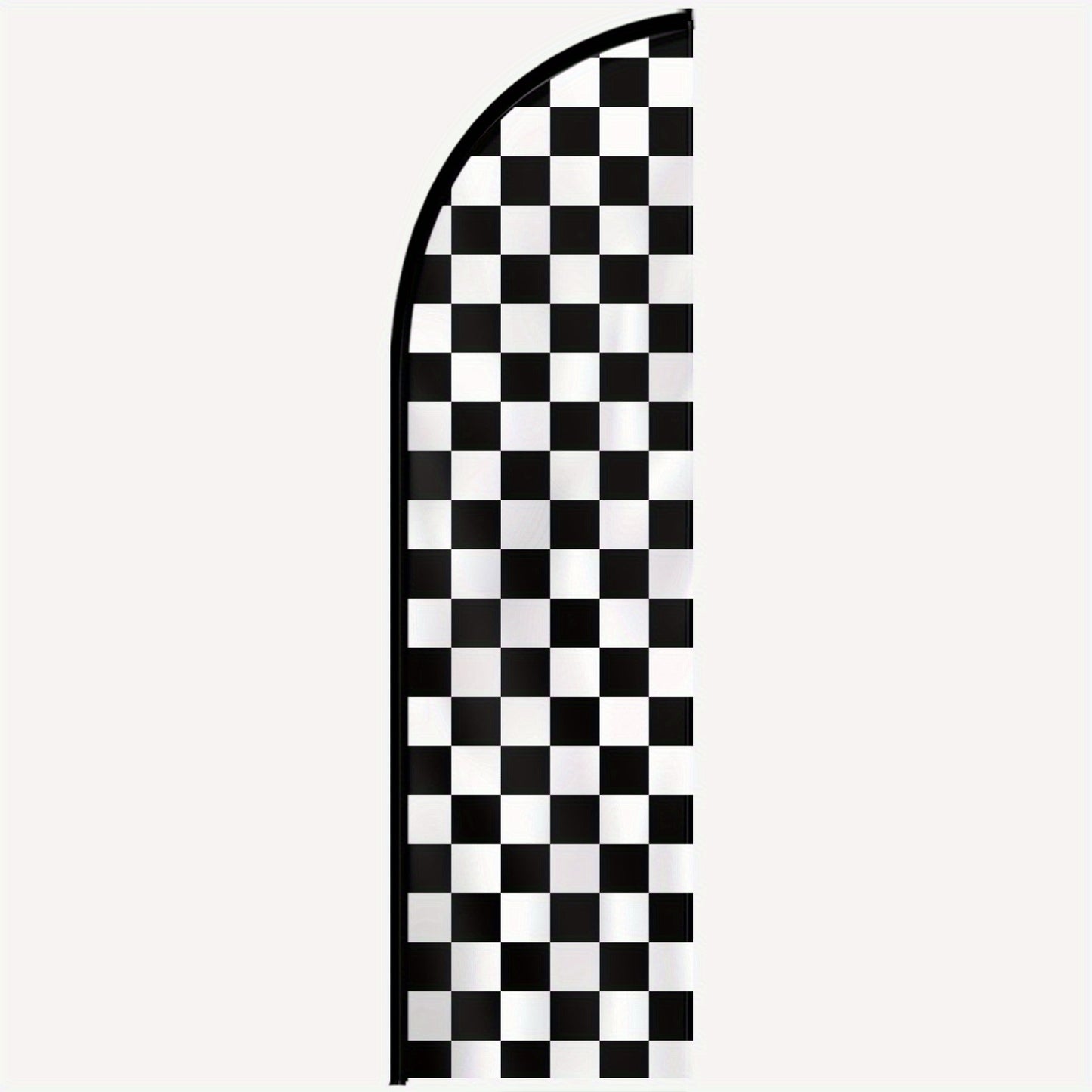 1pc a Black And White Checkered Feather Flag with a Flagpole, Designed for Outdoor Events, Serves As a Racing Banner for End Line Promotions, Car Show Displays, Measuring 72.8 by 50.04 cm, with an Optional Pole