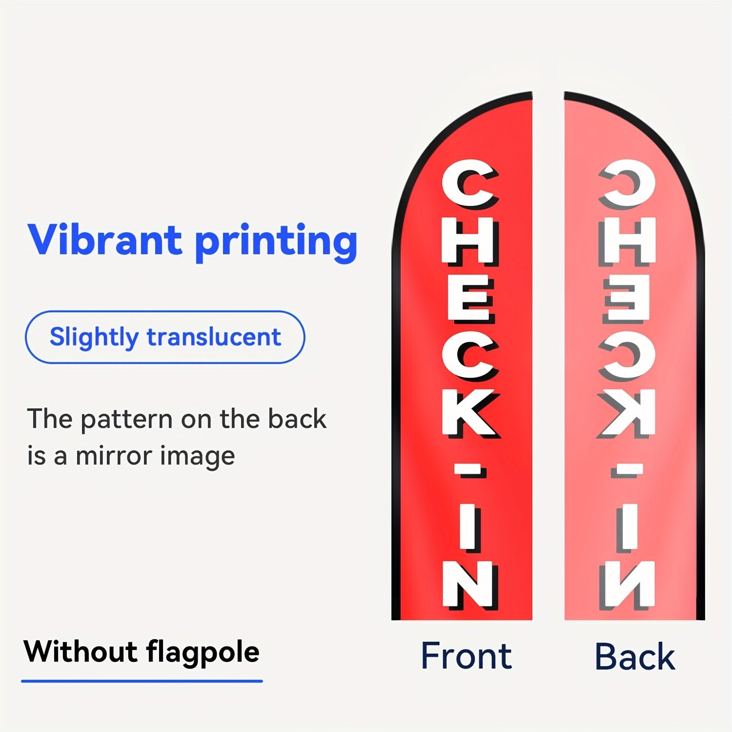 2D Door Banner 1pc START End CHECK-IN Feather Flag, Outdoor Flags, for Commercial Advertising Promotions Banner, 48.77X201.17cm, Polyester Fabric, Fade Resistant, Weather Resistant. Flag Only (Excluding Flagpole)