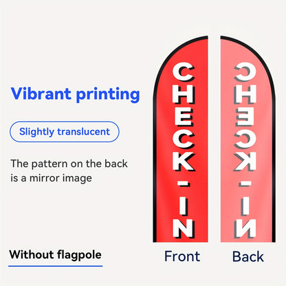 2D Door Banner 1pc START End CHECK-IN Feather Flag, Outdoor Flags, for Commercial Advertising Promotions Banner, 48.77X201.17cm, Polyester Fabric, Fade Resistant, Weather Resistant. Flag Only (Excluding Flagpole)