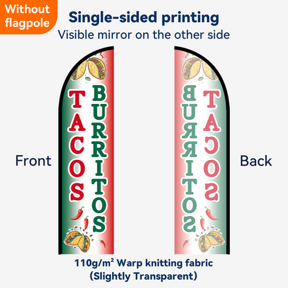 TACOS BURRITOS Feather Flag