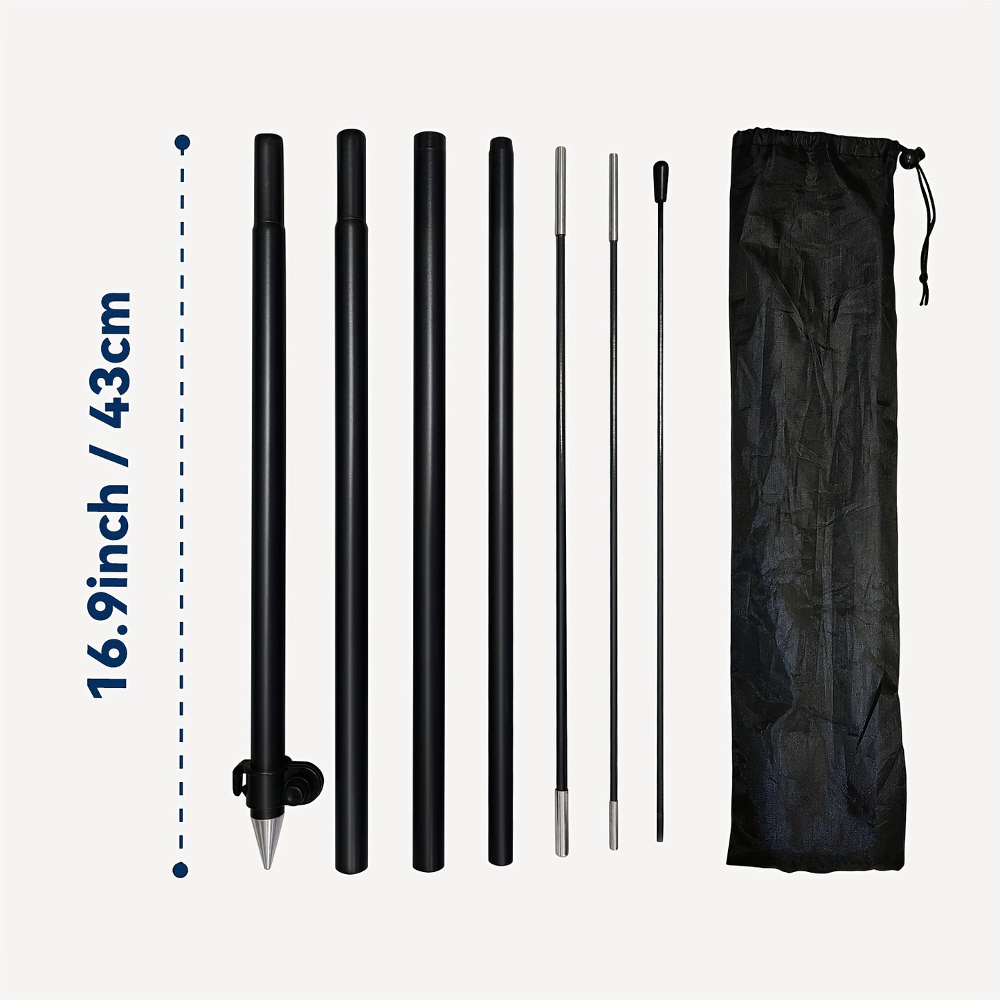 1pc Feather Flag Kit, Advertising Flag Pole, Outdoor Flag Stand, Aluminum Material, Durable And Lightweight, Suitable for Flags Around 1.6x6.6ft/1.6x6.1ft (No Flag)