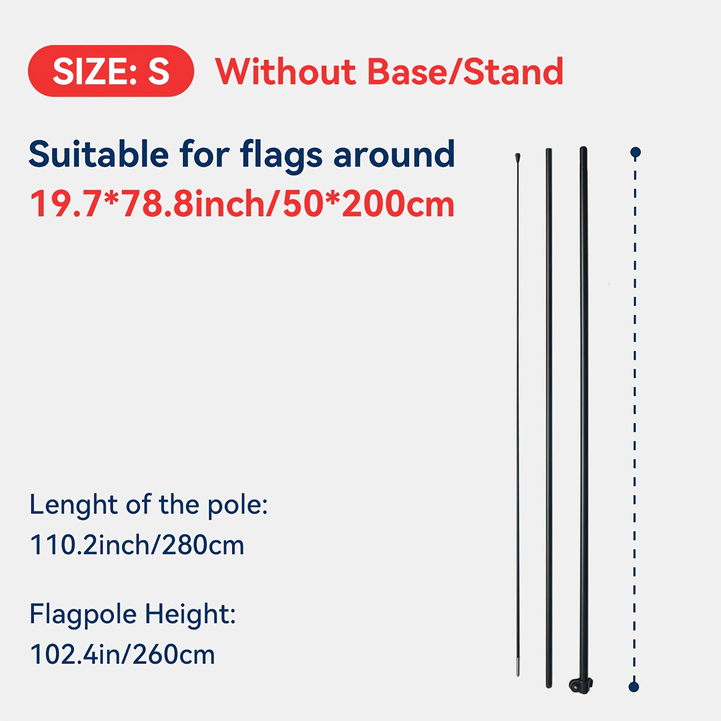 A Set of Feather Flag Poles Made from High-Quality Aluminum, Suitable for Beach Flags And Blade Flags, Available in Multiple Sizes. Flags, Bases, And Ground Stakes Are Not Included. Easy to Install And Very Durable